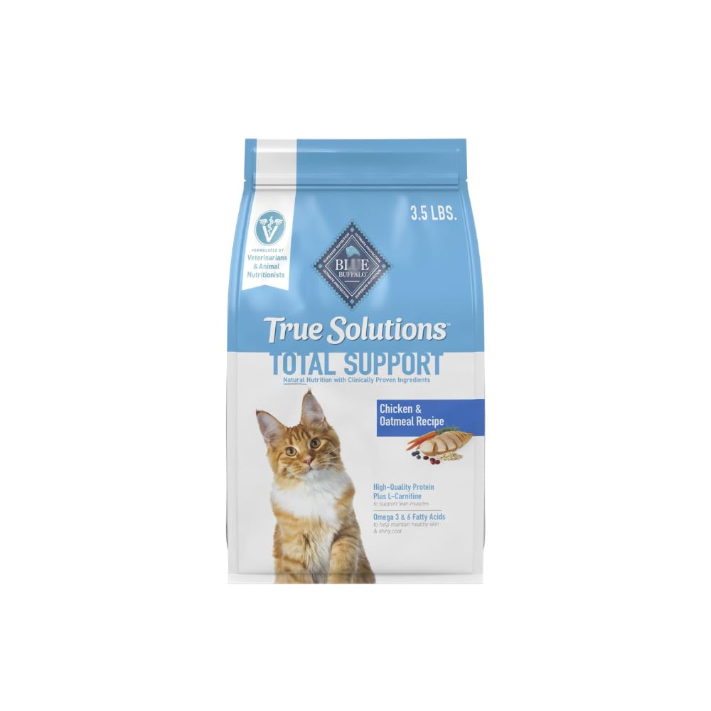 P L-RA True Solutions Total Support Natural Dry Cat Food, Chicken - This Dry Cat Food Supports Muscle Development and Digestive Health Protein and Prebiotic Fiber