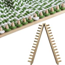 whewinhie Chunky Blanket Loom Wooden Knitting Looms, Extra Large Adjustable Foldable Design, Installation Free Chunky Blanket Making Tool 48 Inch