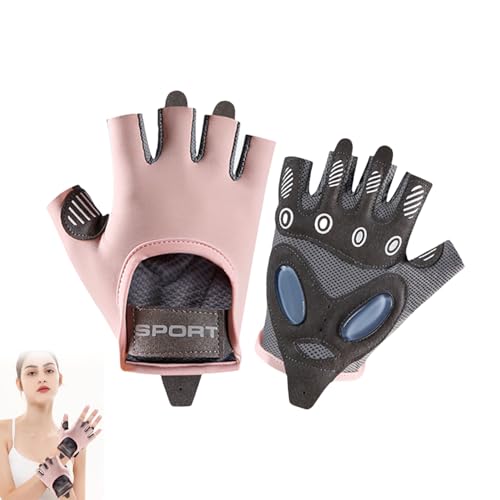 Fahrradhandschuhe Kinder,Reithandschuhe Kinders,Fahrrad Handschuhe,Fitness Handschuhe mit 3D Silikonpad,Gym Handschuhes Damen,Rutschfeste Kletterhandschuhe,Motorradhandschuhe,Segelhandschuhe(Rosa,M)