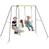 Outsunny Columpio para Niños Anti-UV 135 kg 255x160x180 cm Gris y Verde