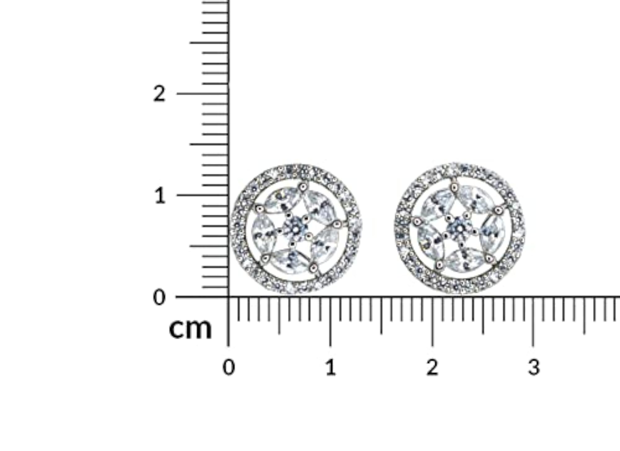 American Diamond Sparkling CZ Wheel Style Crystal Stud Earrings