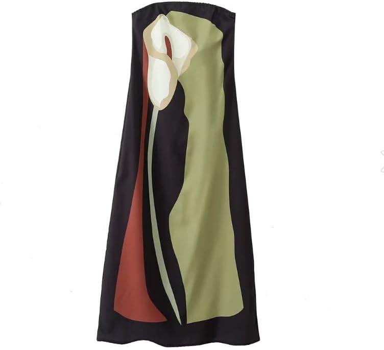 ANKOMINA Women's Summer Floral Printed Off Shoulder Tube Maxi Dress Sexy Strapless Backless Loose Beach Long Dresses Green - Image 6