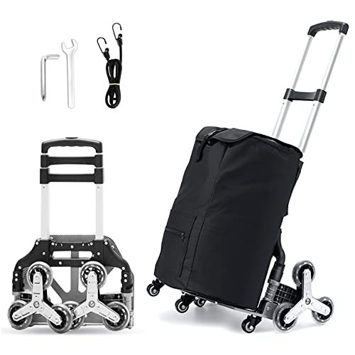 OLYSPM Einkaufstrolley treppensteiger,Einkaufstrolley klappbar,360 -Grad -Wende,Höhenverstellbarer Griff-große Kapazität…