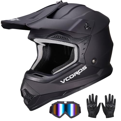 Image of VCOROS Youth Kids Dirt Bike Helmets,Kids Motocross Helmets DOT Approved