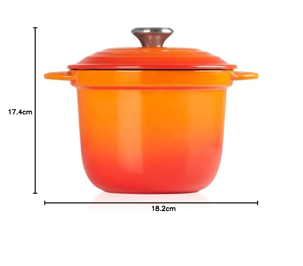 Le Creuset Cocotte en fonte émaillée avec Couvercle et Intérieur en Grès, 18 cm, 2 litres, Volcanique, 41110180900460