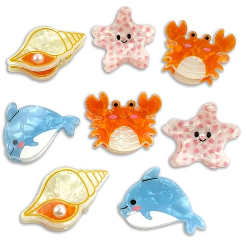 8 pinzas marinas pequeñas para cabello miniatura 1