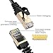 Cat 7 Ethernet Cable 25 ft, VANDESAIL High Speed Internet LAN Cord 25 ft with RJ45 Connector for Router, Modem, Gaming, Xbox （Flat, Black）