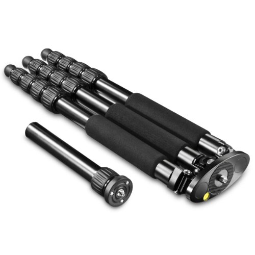 Mantona Scout Pro Kamerastativ mit integriertem Einbeinstativ (5 Auszüge, Belastbarkeit ca. 10 kg, 1/4-Zoll und 3/8-Zoll… – Bild 3