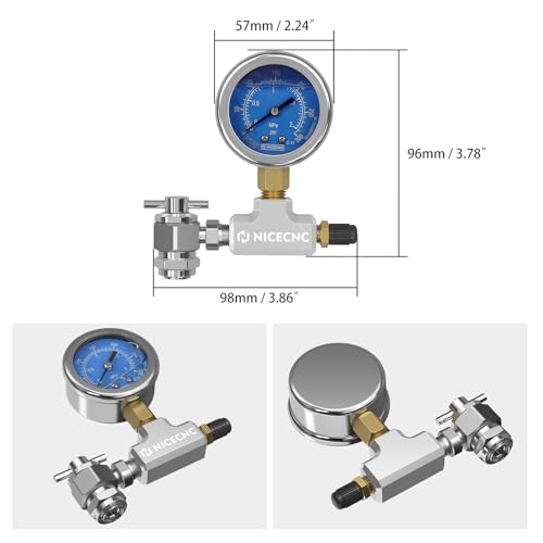 Image of NICECNC Universal 300PSI High Accuracy No Loss Nitrogen Filling Tool for Schrader Valve Shock Fits for All Shocks with Schrader Filling Valve