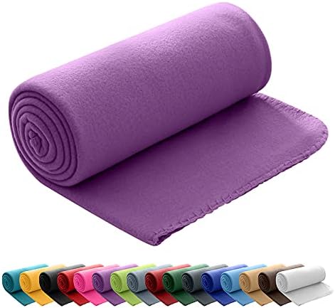 Wometo Koc polarowy OekoTex, 130 x 160 cm, 400 g, z szyciem przeciwpuchowym na krawędzi, szary