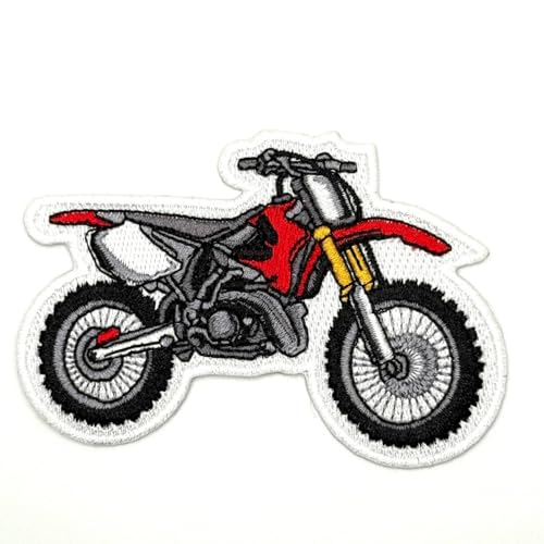 3.5" Motorcycle Racing Iron On Patch - Embroidered Motocross Racing