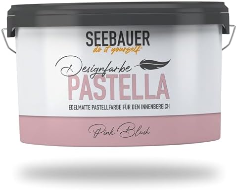 Pastellfarbe PASTELLA Pink 2,5L (Pink Blush) Edelmatte Wandfarbe ...