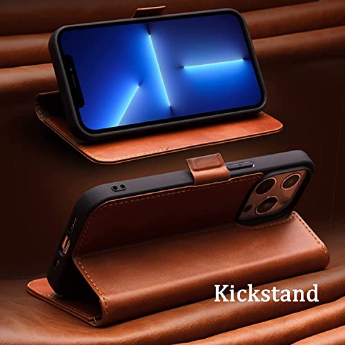 Étui iPhone 13 Pro Max en cuir véritable marron sauvage chic - 5