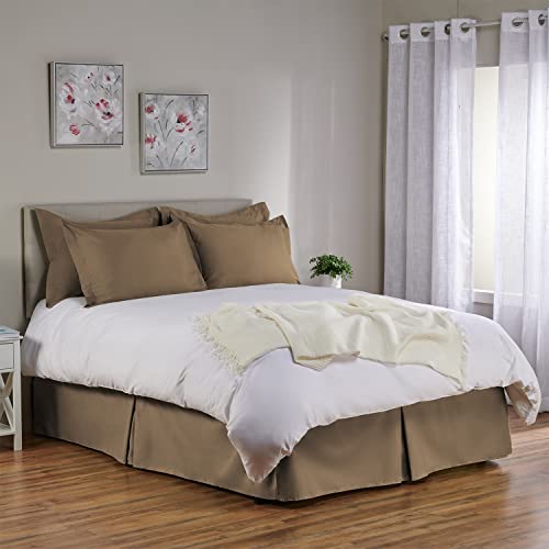 Tailored Bed Skirt By Shopbedding - 18-Inch Drop Bed Skirts For Full Size Bed - Premium Cotton Blend Pleated Dust Ruffle With Split Corners (Available In 16 Colors) #TOP1