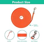 Waterproof Dog Leash, 32FT Waterproof Long Leash Durable PVC Coated Webbing Training Lead Great for Medium Large Dogs Training, Swimming, Beach/Lake/Snow/Yard (Orange)