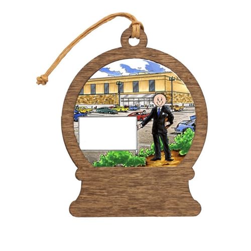 PrintedPerfection.com Personalized Mall Manager - Male Wooden Snow Globe Shaped Christmas Ornament