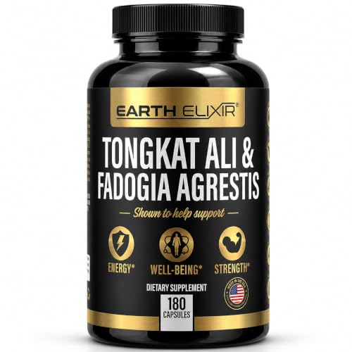 600mg Fadogia Agrestis and 500mg Tongkat Ali for Men, 180 Capsules