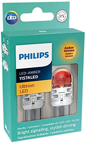 Philips Automotive Lighting 1157ALED Ultinon LED (Amber), 2 Pack
