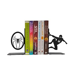 Superhero Decorative Metal Bookends,Metal Bookends, Non Skid Book Ends, Book Stopper for Home/Office Decor/Shelves, 7 X 5.5 X 4 inch per Piece