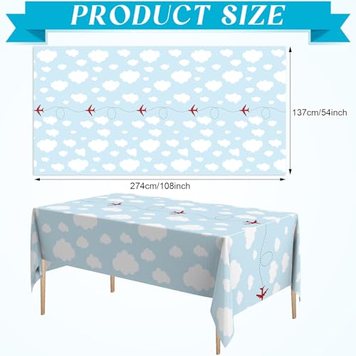Teenyyou 3 Pack Airplane Birthday Party Tablecloth,Cute by Teenyyou - Used condition - Image 2