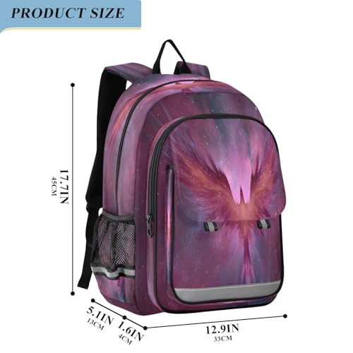 Kids Backpacks School Daypack College Bag Bookbag for Boys Girls Phoenix Nebula Background2
