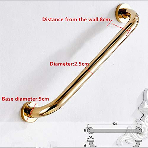 Asa Seguridad Cobre Plateado Recta Accesorios de baño Barras de sujeción 30/35/40 / 50cm Longitud Disponible Asidero para el baño (Color : 40cm)
