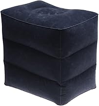 Gatuida Travesseiro inflável para descanso de pé de viagem, cama de avião infantil, travesseiro ajustável de 3 camadas de altura para descanso de pernas, essenciais para viagem para adultos, ótimo para avião, escritório, casa, trens, carros