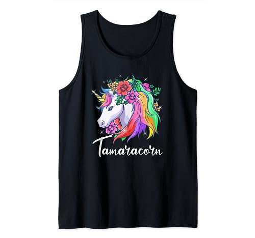 Lindo Tamaracorn Personalizado Nombre Unicornio Tamara Camiseta sin Mangas