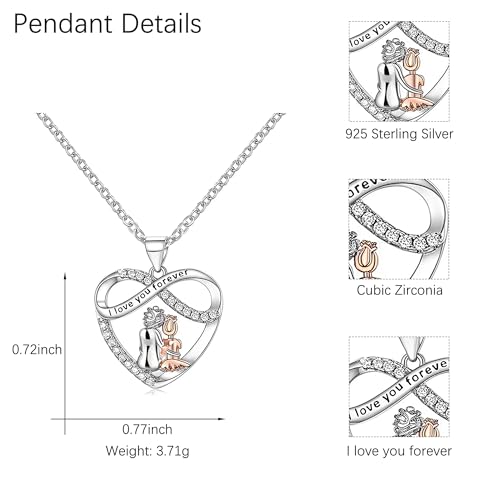 LOVECOM S925 Sterling Silver Infinity Love Heart Necklaces for Women Grandma Granddaughter Cute I Love You Forever CZ Chain Pendant Necklace Christmas Birthday Jewelry Gifts for Mom Dad Daughter2