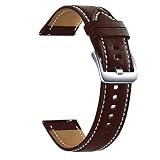 [XYTYJQ] 時計ベルト 22mm 防汗性 本革時計ストラップ クイックリリース 工具は不要です メンズ レディース 時計とスマートウォッチ用(シルバークラスプ ダークブラウン 22mm)