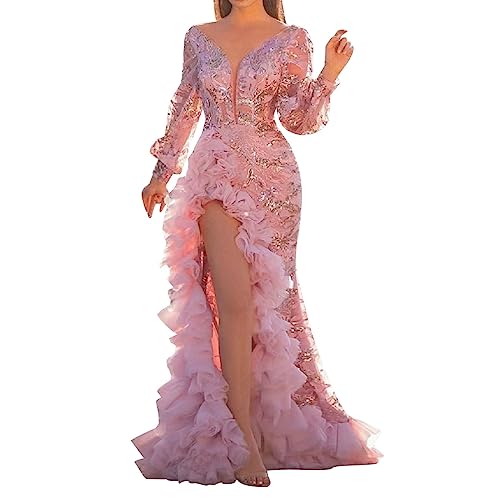 Swing Kleider Damen Sexy Mesh Schleppe...