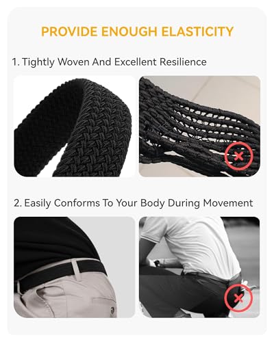 CHAOREN Mens Belt - Braided Stretch Golf Belt for Men 1 3/8"- Gift for Golf Pants Casual Shorts Jeans4