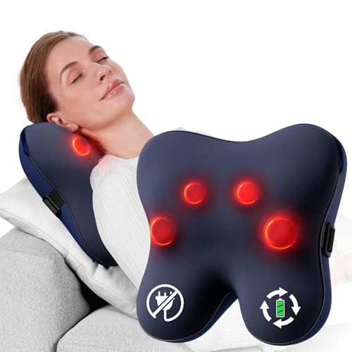 BOB AND BRAD Cordless Back Massager with Heat FSA Eligible HSA Eligible, Shiatsu Neck Massager for Pain Relief Deep Tissue, 3D Kneading Massage Pillow