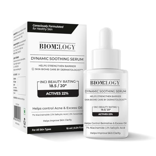 Image of Biomlogy Anti Acne Face Serum 22% Actives with 2% Salicylic Acid, 7% Niacinamide, 2% Ceramide, Prebiotic for Oily & Acne Prone Skin |Controls Excess Oil, Fades Acne Marks, Barrier Care| 10 ML