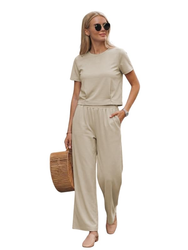 DTR FASHION Women’s Cropped T-Shirt & Wide-Leg Tracksuit Set – Casual Co-ord Set Lounge Wear | Casual Outfits | Relaxed Fit DTR FASHION Women’s Cropped T-Shirt & Wide-Leg Tracksuit Set – Casual Co-ord Set Lounge Wear | Casual Outfits | Relaxed Fit