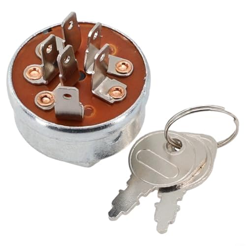 Pizgear Ensemble de contacteur d'allumage et de démarrage avec Deux clés, for tracteurs Groundsmaster Interrupteur à clé pour Tondeuse à Gazon