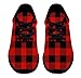 Buffalo Plaid Red Black Shoes for Women Men Trail Running Casual Fashion Sneakers Slip-on Tennis Shoes