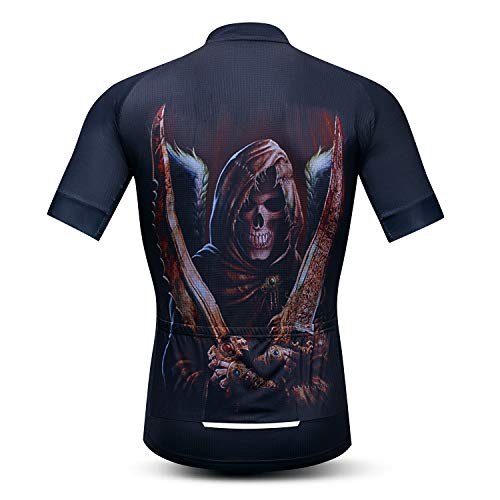 Maglia da ciclismo da uomo, motivo: teschio, a