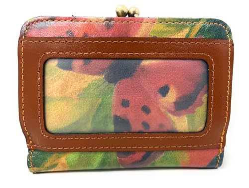 Image of Patricia Nash Leather Iberia Bifold Wallet, Watercolor Butterfly