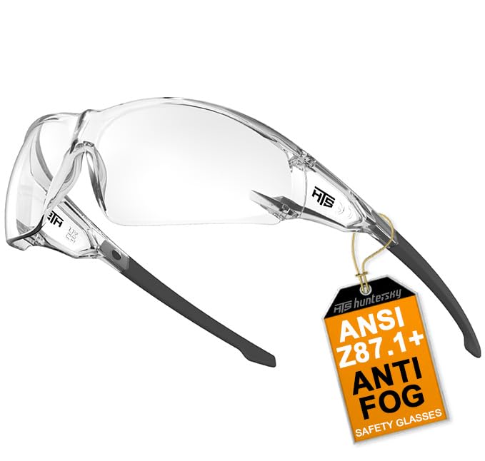 HTS HUNTERSKY S239 Protective Clear Small Safety Glasses for Women Youth Wind Protect Eyes Dustproof Bicycle Riding Cycling Running Lab Chemical Goggles