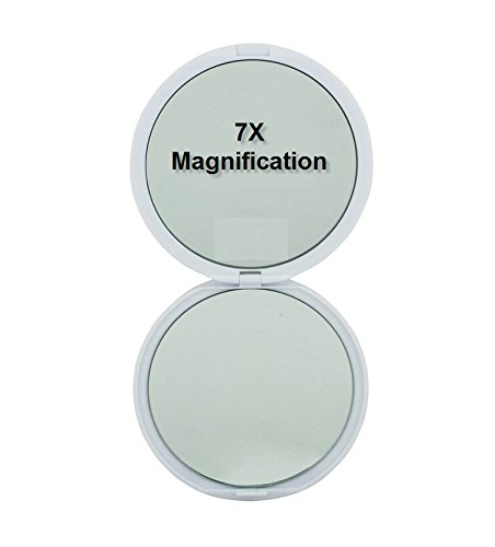 Miniatura 2 de Espejo de viaje Jessy, perfecto 7X1X - Espejos de vidrio compactos grandes de 4 pulgadas - Aumento 7X y espejo tradicional 1X, apertura completa de