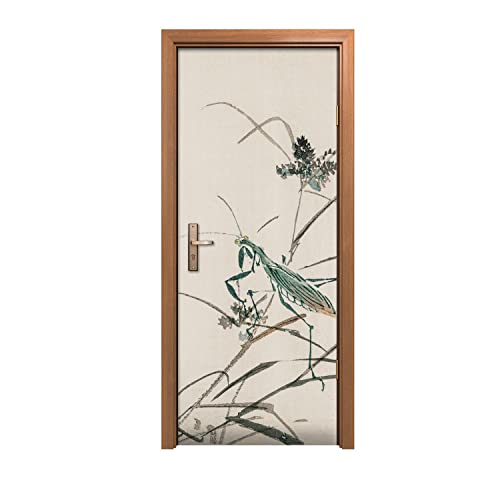 Autocollant de porte lavable Branches d'insectes 80x200cm résistant - 2