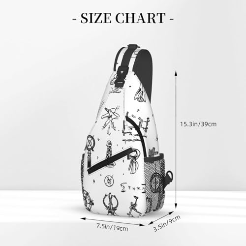 Mochila bandolera con estampado alfabeto de señas miniatura 3