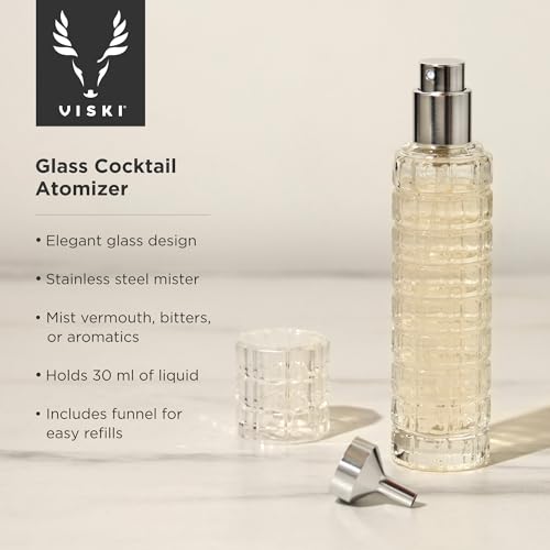 Viski Martini Atomizer Perfect for Vermouth or Bitters, Travel Spray Bottle, Travel Fragrance, DIY, Refillable Bar Sprayer, Stainless Steel, Bar Accessory, 30 ml.2