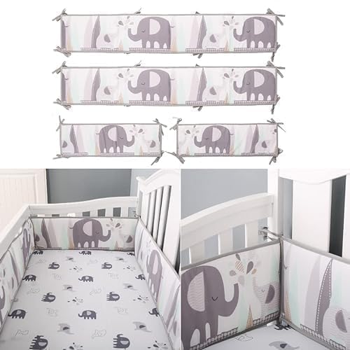 4Pcs Crib Protector Bumpers Padded for Baby boy Girl,Baby Crib