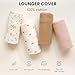Konssy Muslin Baby Lounger Cover 2 Pack, 100% Cotton Newborn Lounger Cover, Soft and Breathable Baby Nest Slipcover for Boys Girls (Blossom,Pink)