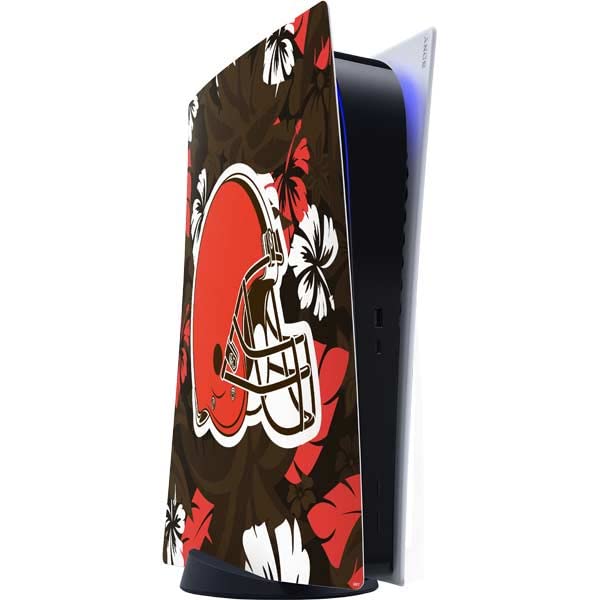 Skinit Decal Gaming Skin Compatible with PS5 Digital Edition Console - Officially Licensed NFL Cleveland Browns Tropical Print Design