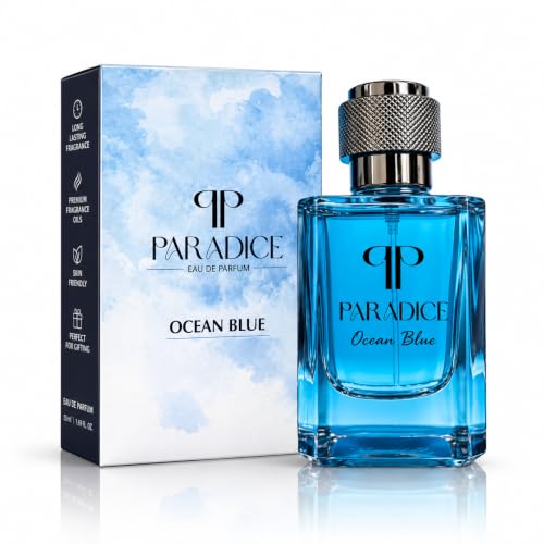Image of Paradice Ocean Blue 50ml Unisex Eau De Parfum for Men & Women | Long Lasting Aqua Fragrance | Lemon Bergamot Mint Lavender Notes | Office College Daily Wear Gift Perfume Spray