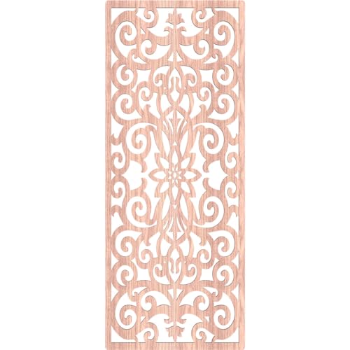 Image of Buel Decorative Pierced Fretwork Wood Wall Panels, 19 3 /8 inchW x 49 3 /8 inchH x 3 /8 inchT, Walnut
