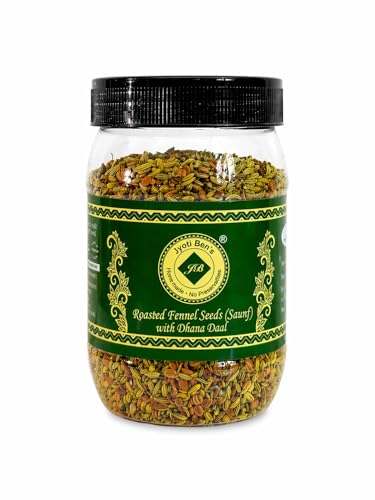 Image of Jyoti Ben's Roasted Mukhwas Pack of 4 (800g) | Fennel Seeds Saunf with Dhana Dal Mix | Indian Mouth Freshener | Digestive After Meal Saunf | Traditional Roasted Saunf Mix